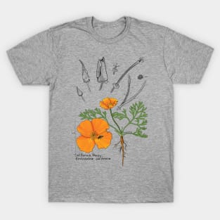 California Poppy Botanical - tan T-Shirt